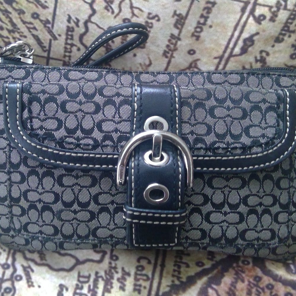 Coach C monogram mini clutch